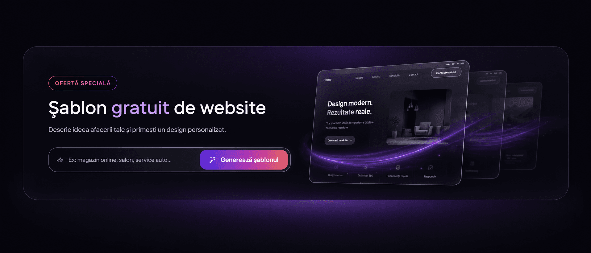 Ofertă specială șablon gratuit de website Frelancer.ro